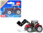 Massey Ferguson Tractor with Front Loader Red with Silver Top Diecast Model by Siku