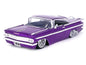 1959 Chevrolet Impala Lowrider Candy Purple with DUB Wire Wheels "Street Low" Series 1/24 Diecast Model Car by Jada