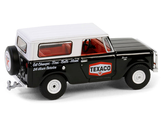 1963 Harvester Scout "Texaco" Black with White Top and Red Interior "Texaco Special Edition" Series 1 1/64 Diecast Model Car by Greenlight