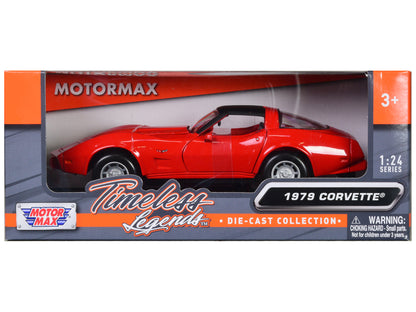 1979 Chevrolet Corvette Red 1/24 Diecast Model Car by Motormax