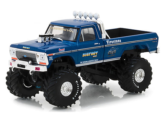 1974 Ford F-250 Ranger XLT Monster Truck Bigfoot #1 "The Original Monster Truck" Blue "Kings of Crunch" 1/43 Diecast Model Car by Greenlight