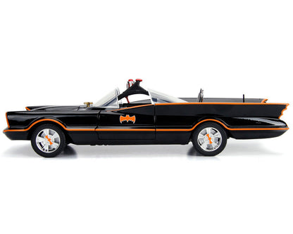 Classic TV Series Batmobile with Working Lights, and Diecast Batman and Robin Figures "80 Years of Batman" 1/18 Diecast Model Car by Jada