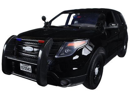 2015 Ford Police Interceptor Utility Special Service Plain Black 1/18 Diecast Model Car by Motormax