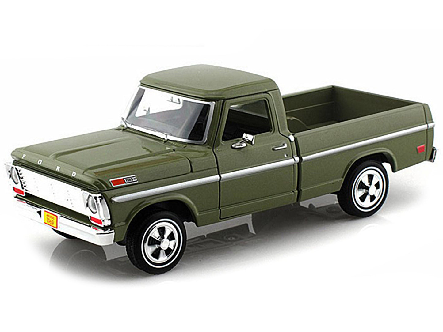 1969 Ford F-100 Pickup Truck Green 1/24 Diecast Model Car by Motormax